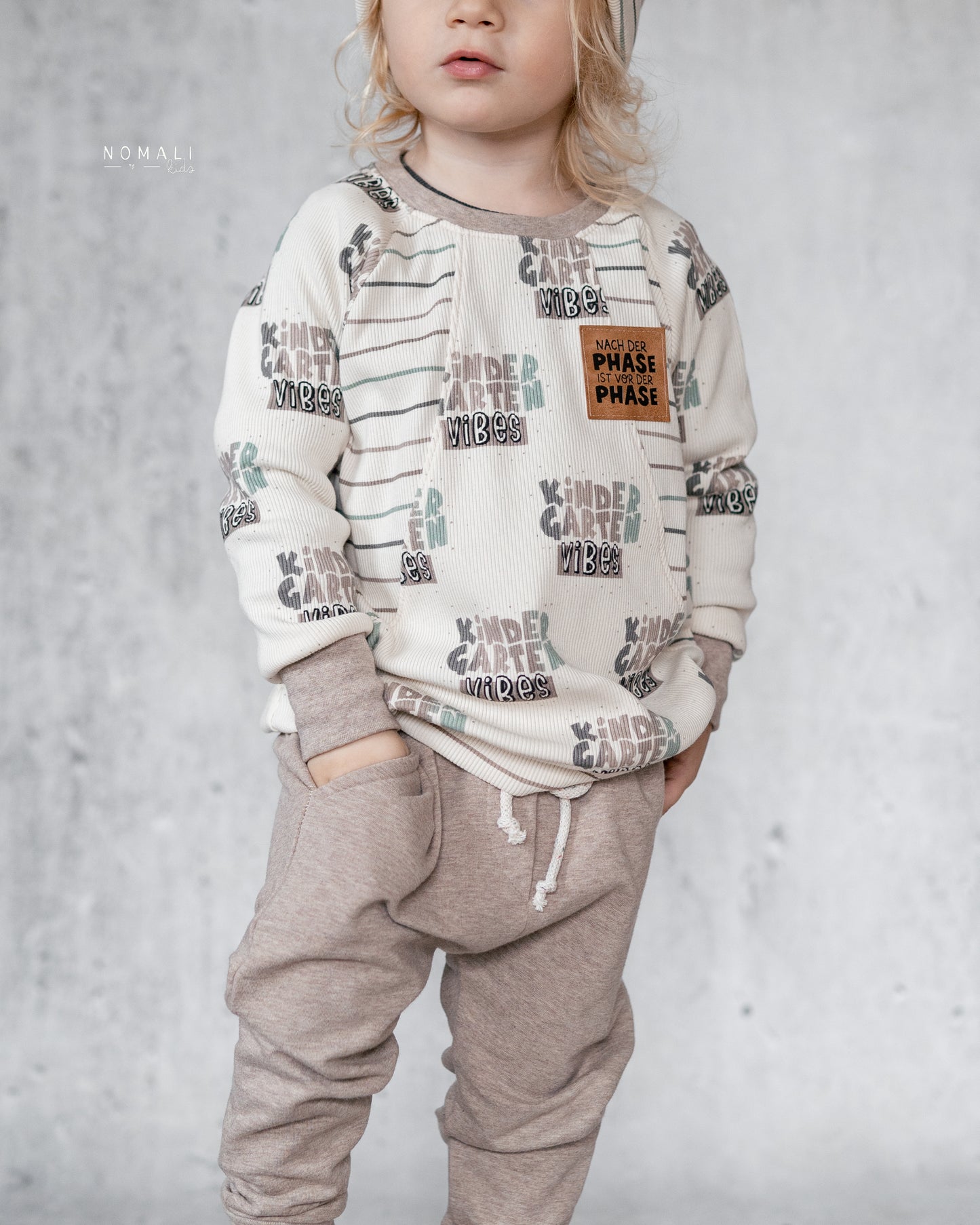 Bündchenstoff beige meliert