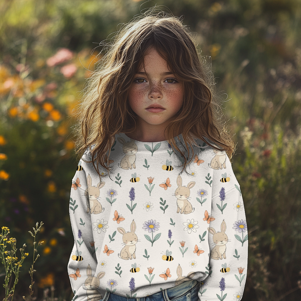 Häschenwiese beige Ribjersey