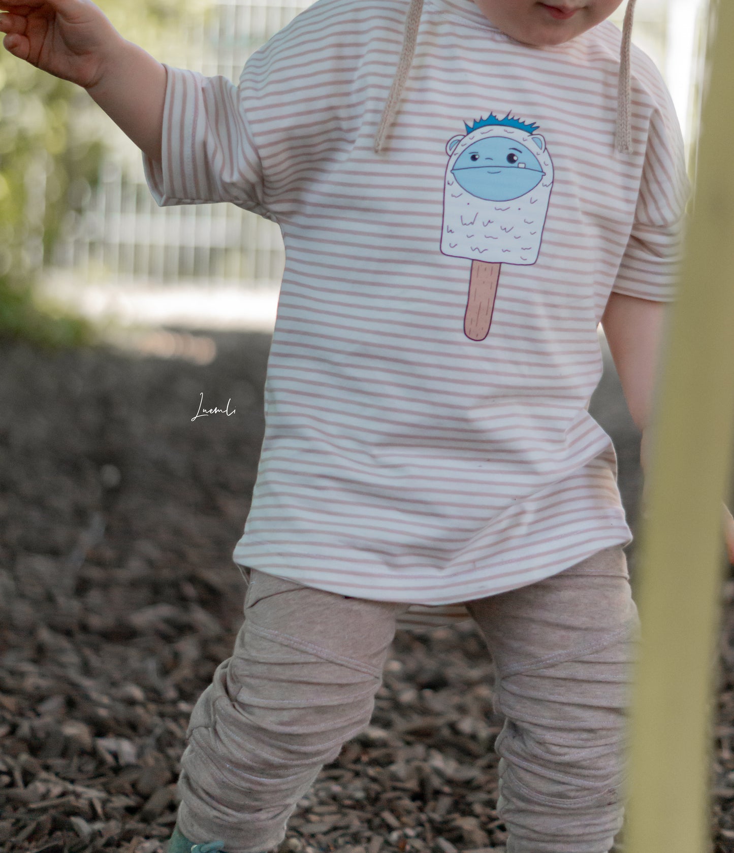 Jersey streifen beige